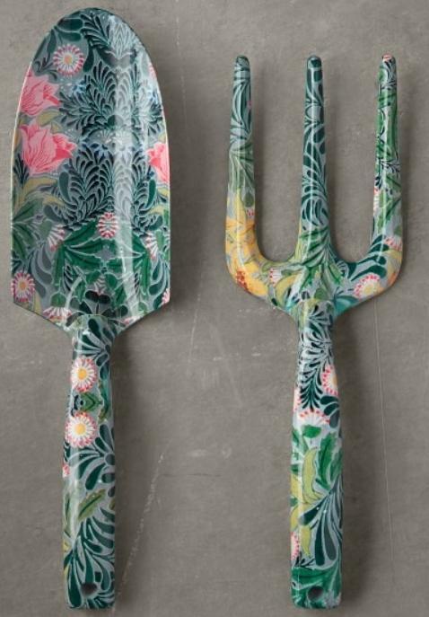 garden fork and trowel FLORAL GARDEN FORK, TROWEL AND PRUNERS – Glamp and Garden